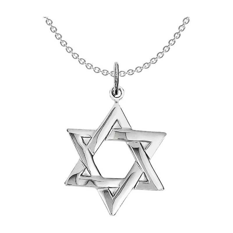 תליון מגן דוד מוכה כסף סטרלינג | תכשיטים | יוּדָאִיקָה